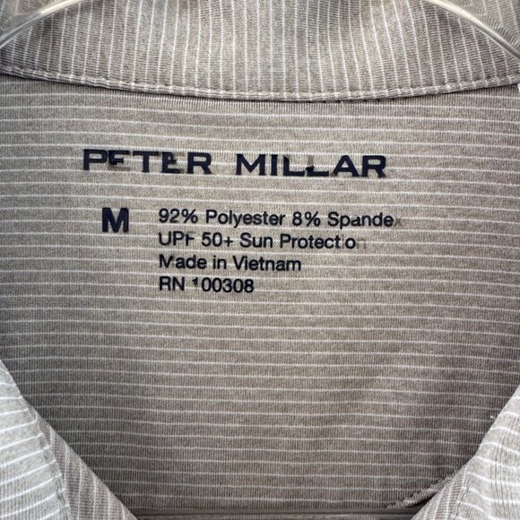 Peter Millar Gray Stripe Golf Polo RBC Heritage Boeing Women’s M UPF 50+ - Picture 3 of 10